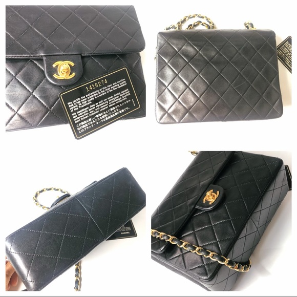 ❌SOLD❌🖤CHANEL Vintage Classic 8”Flap Bag Lambskin - Picture 4 of 8